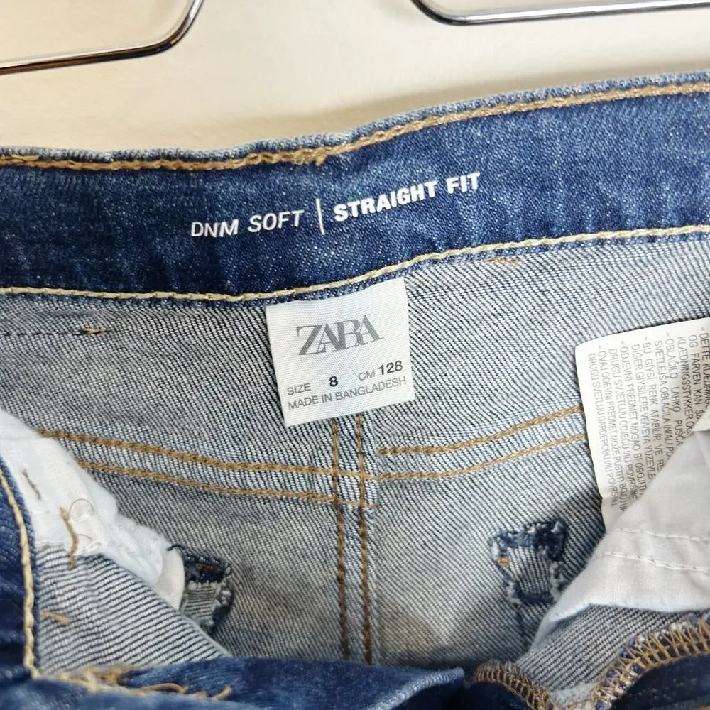 NWT Zara‎ Kids Straight Fit Denim Dark Rinse Size 8
